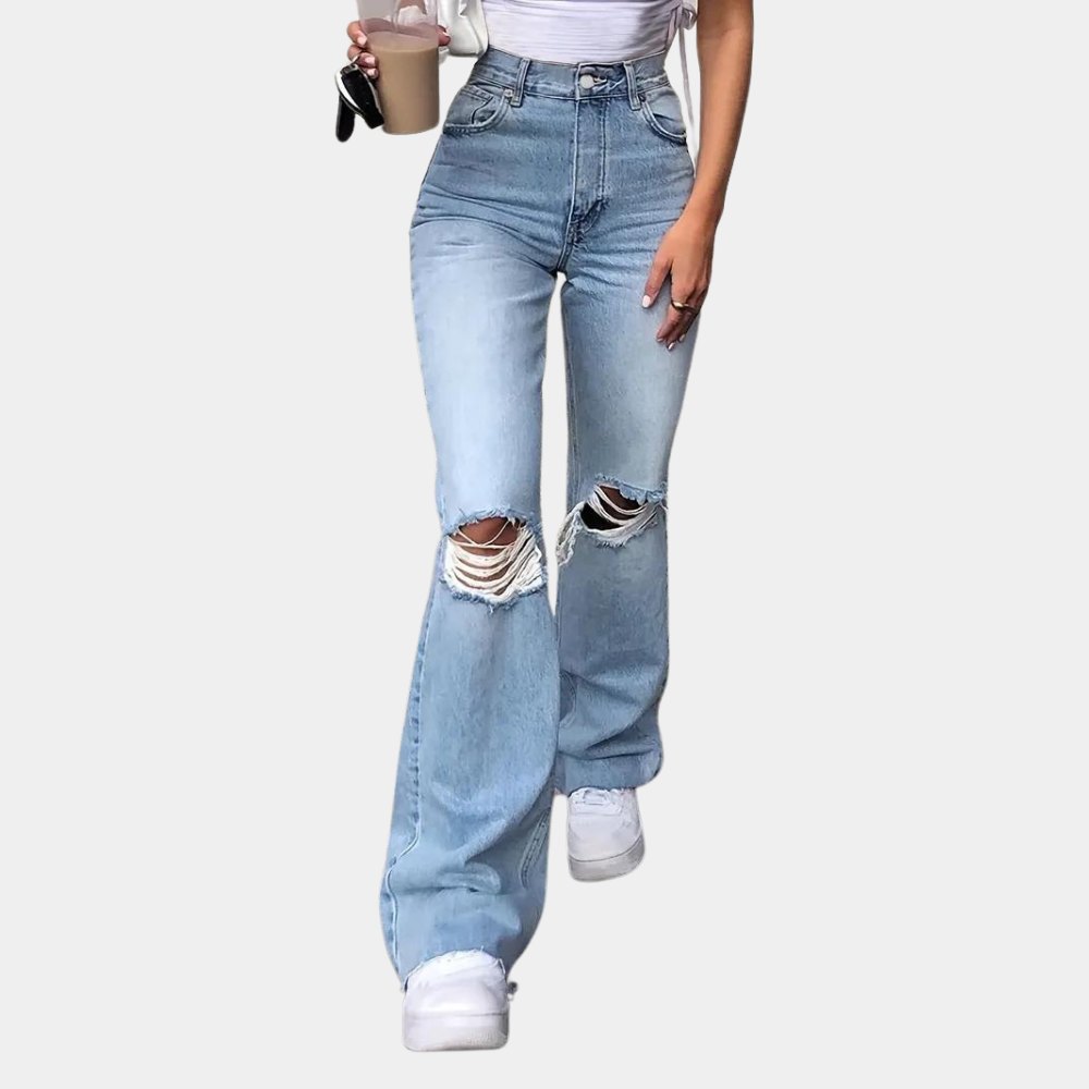 Kaia | Distressed Flare Jeans